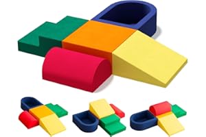 Tzechkii 5 Piece Toddler Climbing Toys Indoor, Foam Climbing Blocks for Toddlers Climbing Toys for Indoor Use, Foam Climbing Blocks for Toddlers 1-3, Soft Play Climbing Set, Easy to Clean