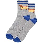 Hotsox Men's Hot Dog Quarter Crew Socks 1 Pair, Grey Heather, Men's 10-13