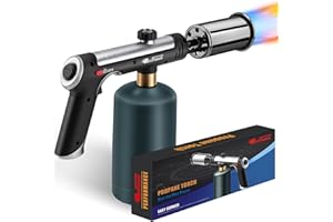 ARTFLAMM Powerful Propane Torch Gun, Flamethrower with Turbo Mode, Charcoal Torch Lighter with Safety Lock, Kitchen Blow Torch for Cooking, BBQ, Searing Steak, Grill(Tank Not Included)