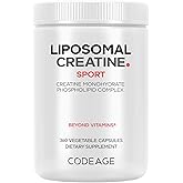 Codeage Liposomal Creatine Monohydrate Supplement, Pure Creatine 2500mg - 3 Months Supply, Micronized, Creatinine Muscles Sports Nutrition and Athletes, Non-GMO - 360 Capsules