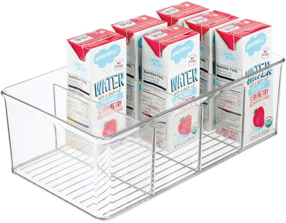 mDesign 6er-Set Aufbewahrungsbox stapelbarer Kasten mit 4 Fächern zur