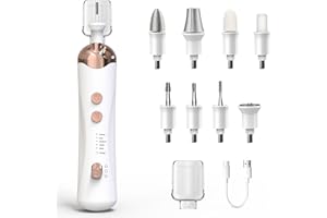 7D24HCARE Cordless Electric Nail File Set, Portable Electric Nail Drill Machine,Professional Manicure Pedicure Kit, 5 Speeds Hand Foot Care Tool for Calluses, Thick Nails, Grind, Trim, Polish