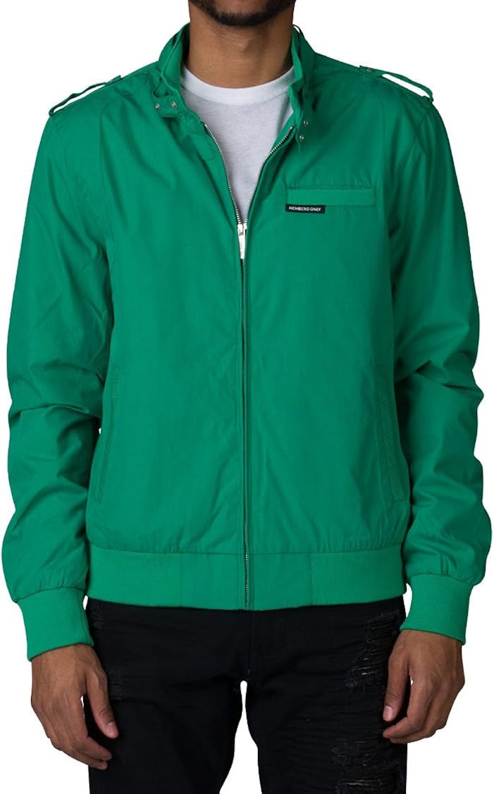 Amazon.com: Members Only Men's Original Iconic Racer Jacket, Green, Large: Clothing