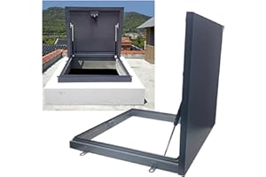 Heavy-Duty Roof Access Hatch Door, Weatherproof Attic Hatch for Residential/Export Projects, Load-Bearing Aluminum Bezel, 90°