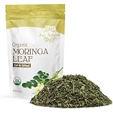 Halo Naturals Organic Moringa Leaf Cut &amp; Sifted, 4 Ounces (Moringa oleifera) USDA Certified | Resealable Pouch| Packaged in The USA