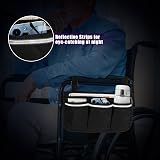 Heveer Wheelchair Side Bag with Pockets Waterproof Armrest Pouch Reflective view 6
