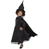 Wicked Elphaba Dress for Girls Premium Official Costume Black Dress with Purple Accents and Layers for Gorgeous Volume, Includes Hat, and Cape! [Amazon Exclusive]