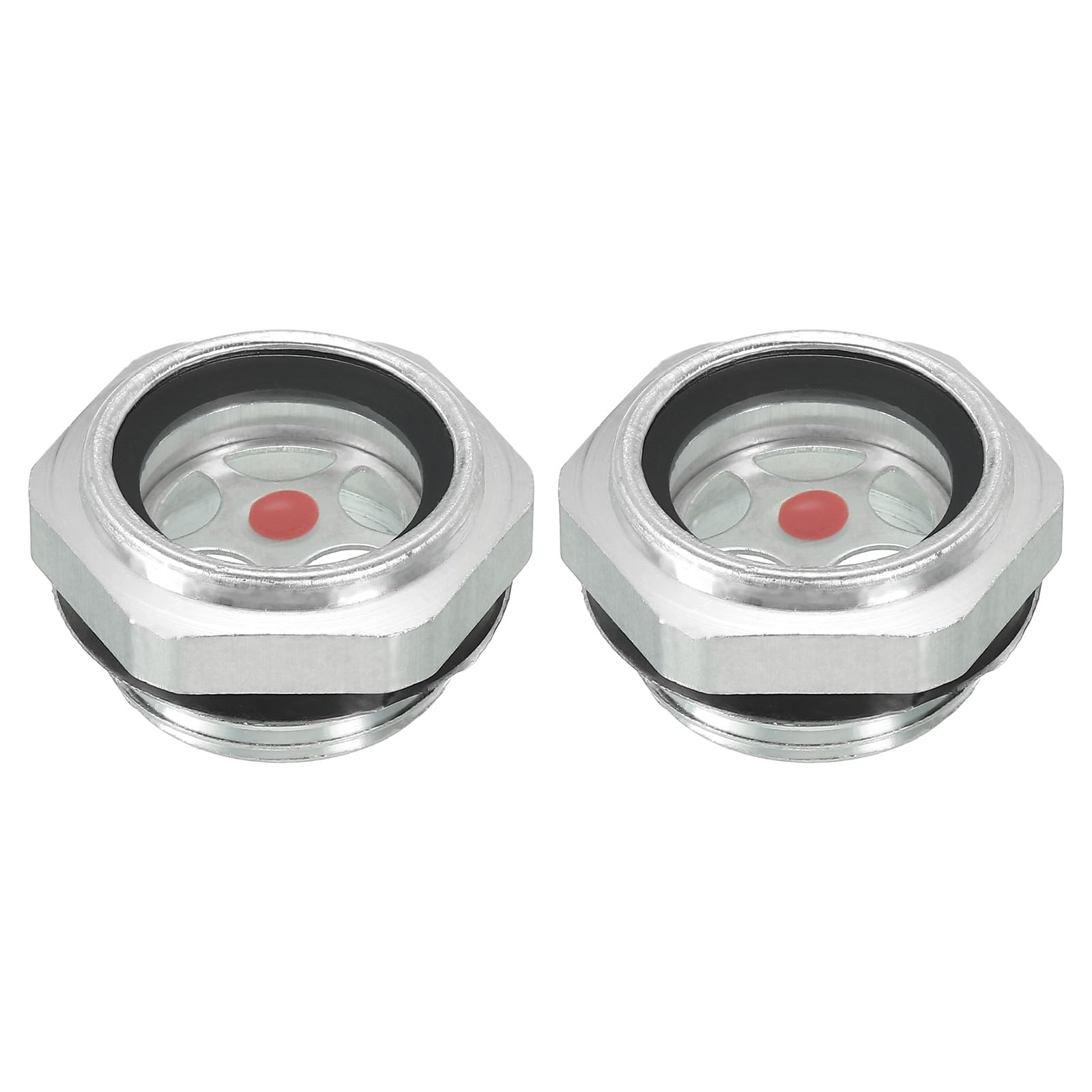 PATIKIL Air Compressor Oil Sight Glass, 2 Pack G 3/4" Male Thread Aluminum Alloy Oil Liquid Level Gauge Air Compressor Parts with O-Ring