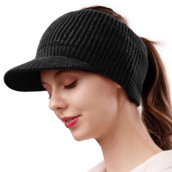 Fleece lined ponytail beanie Clearance