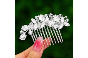 Foyte Crystal Bride Wedding Hair Comb Silver Bridal Headpieces Rhinestone Pearl Hair Pieces Bridesmaid Side Combs Hair Accessories for Women (silver)