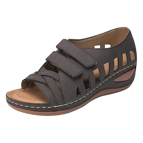 SBGMoSJ Black Strappy Cork Wedges for Women Size 11 Sandals Wome 並行輸入品 SBGMoSJ Orthopedic Dress Shoes For Women Comfortable Dressy Boots