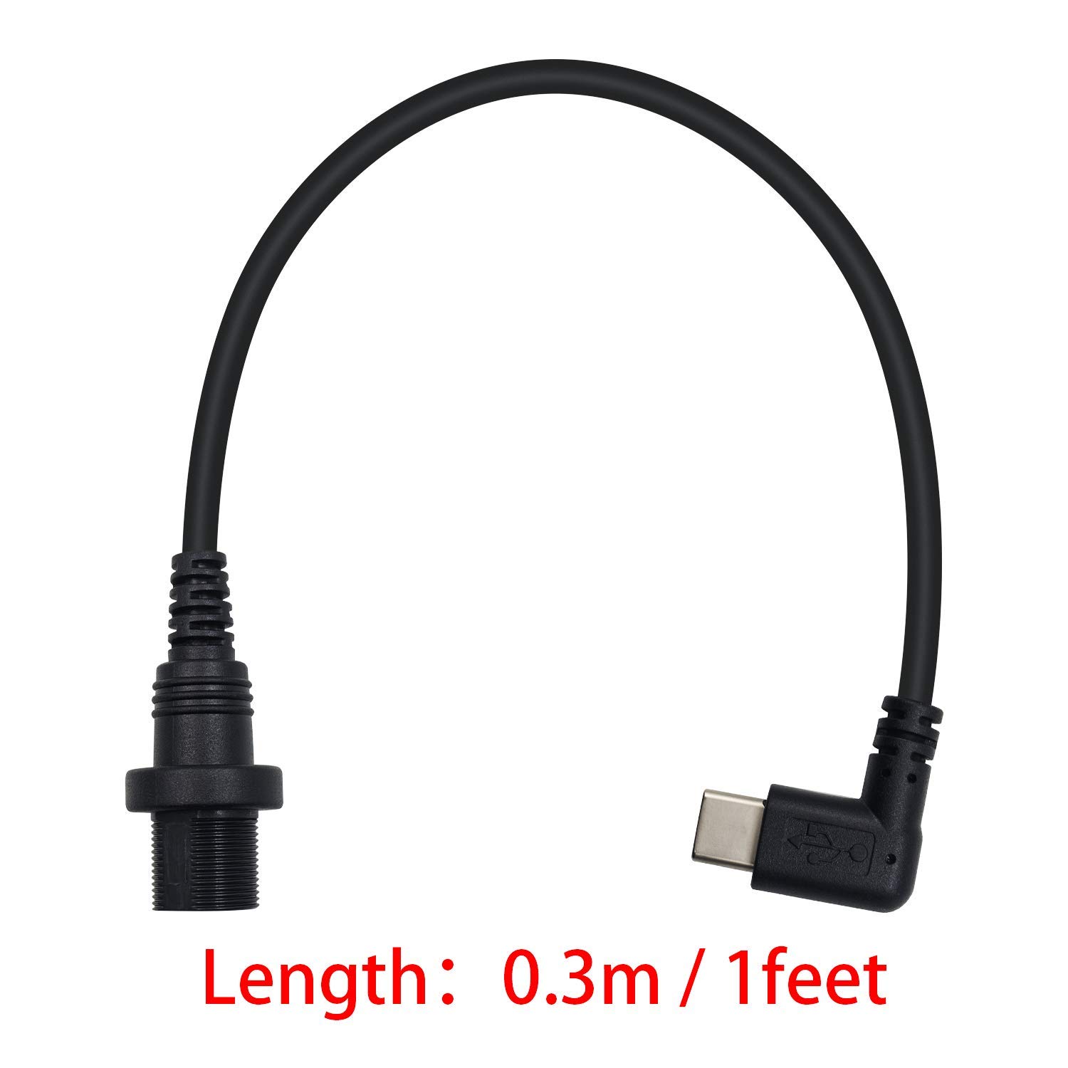 Duttek 90 Degree USB C Panel Mount Cable, Left &Right USB C Male to Female Mount Extension Cable for Car Boat, Motorcycle - Image 5