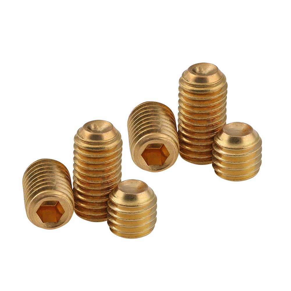BOZONLI Grub Screws Metric Thread Brass Cup Point Hex Socket Set Screw Allen Bolts, M12×16mm,2 pcs