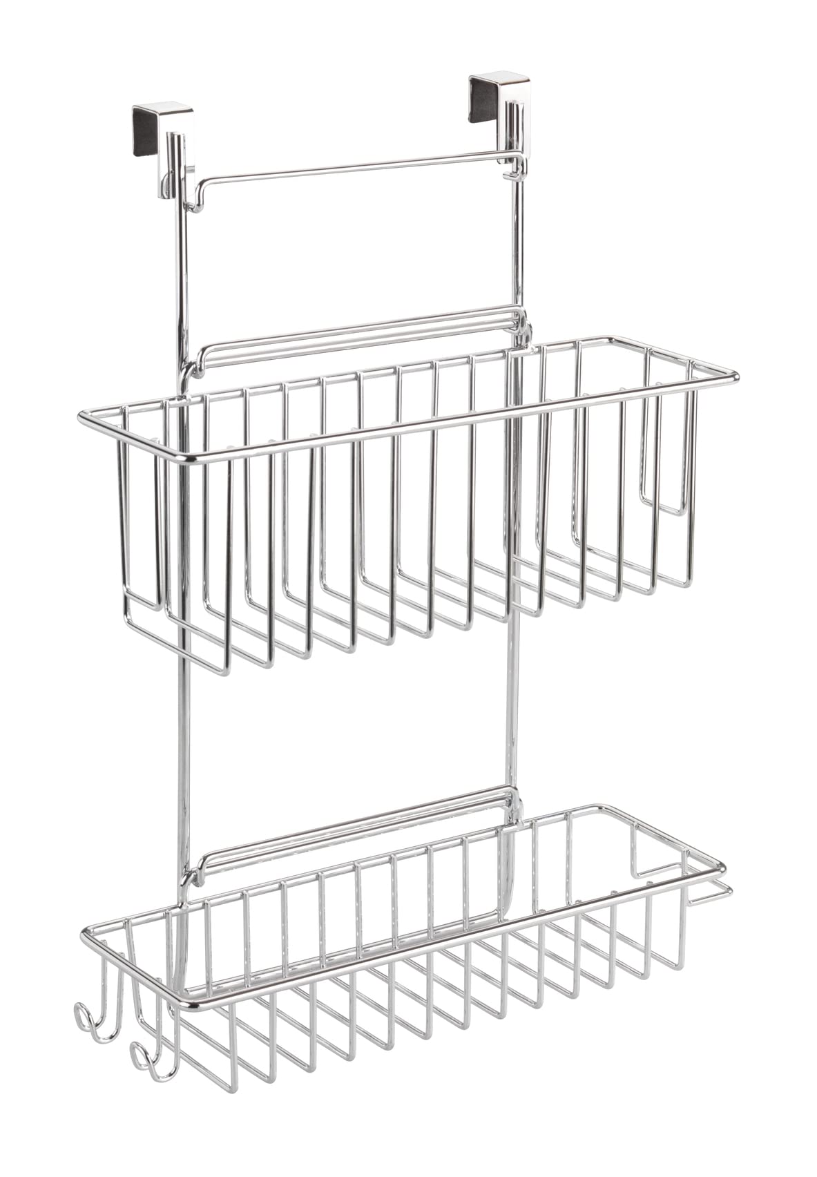 WENKO 8181100 Door-mounted rack for kitchen cupboards - with 2 shelves, Chrome plated metal, 32 x 47 x 12.5 cm, Chrome