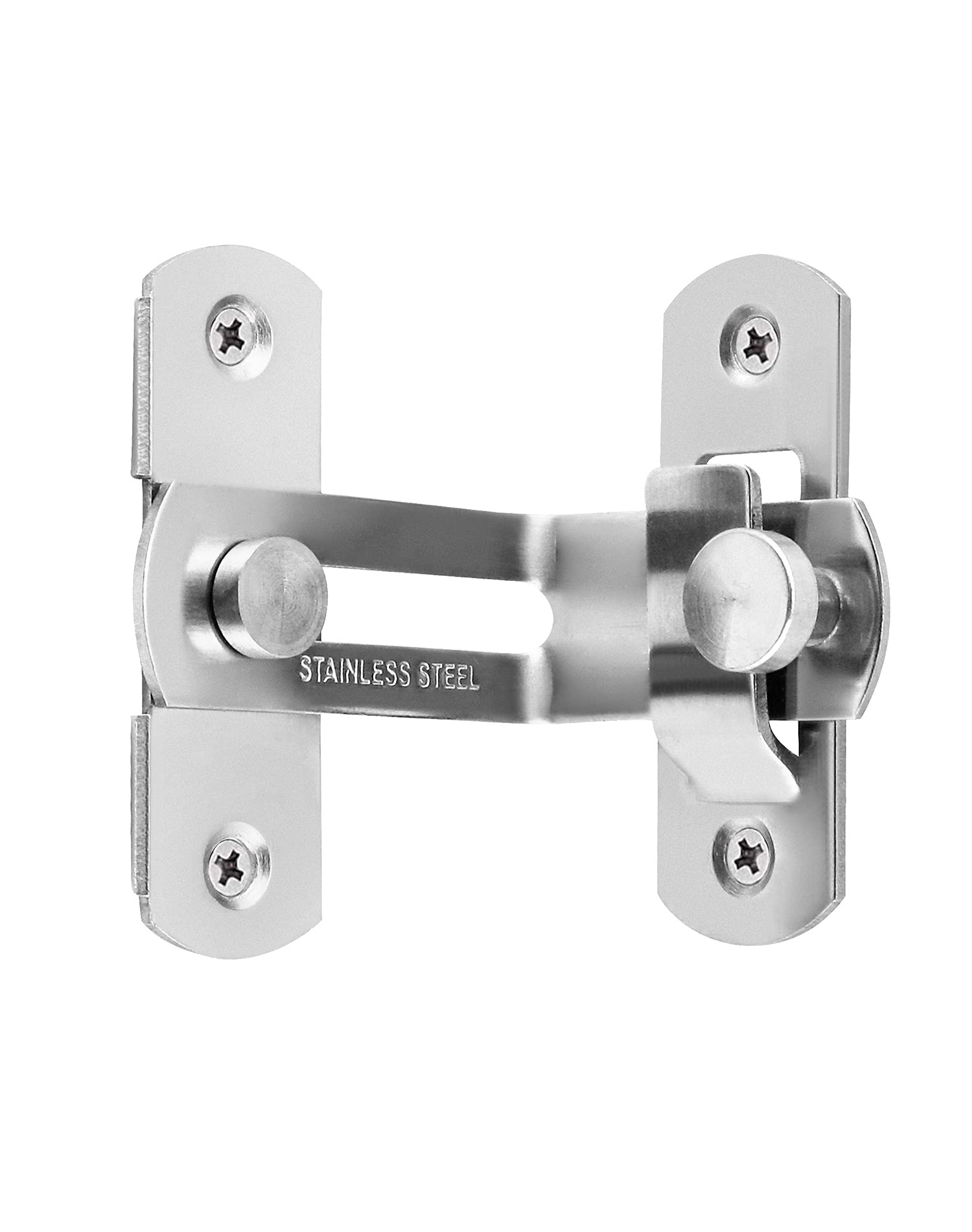 QWORK® 90 Degree Lock Slide Gate Latch, Flip Door Latch, Safety Door Lock, Sliding Door Lock