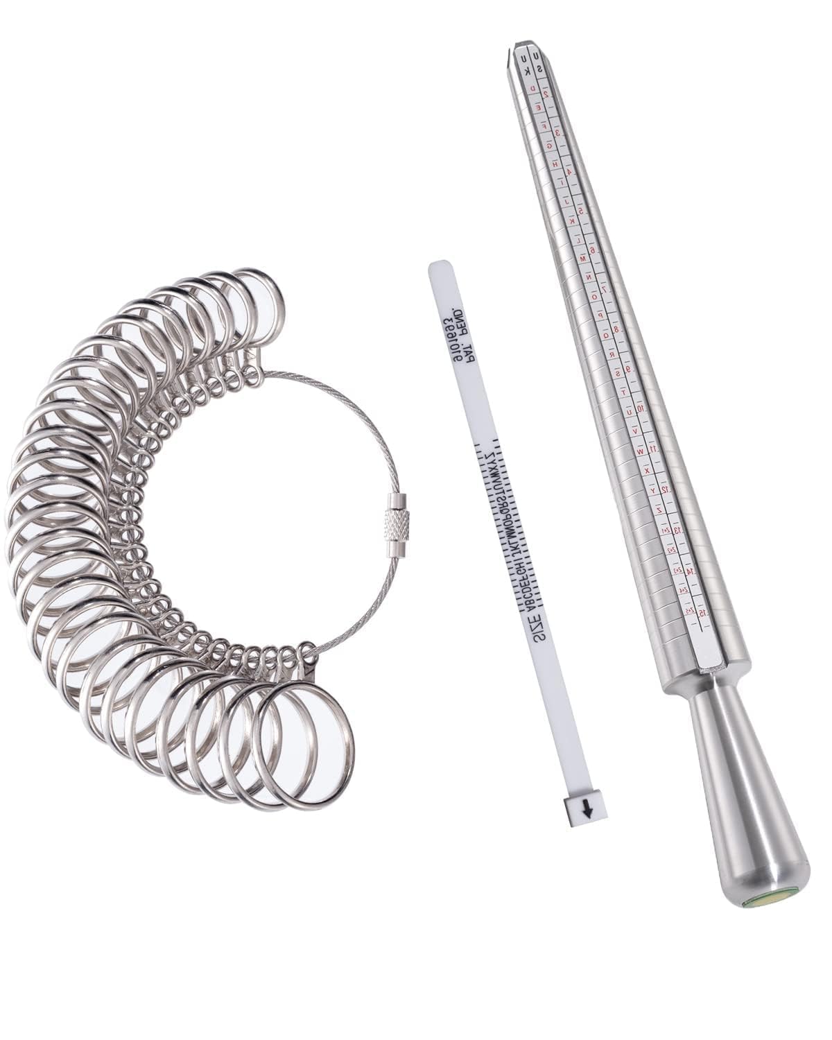 Meowoo Ring Sizer UK, A-Z Ring Measurement Tool Set, Ring Sizer for Measuring Rings Diameters, Finger Gauge Jewellery Sizing Tools for Women Men (Metal Set)
