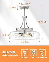 EAPUDUN 3-Light Farmhouse Semi Flush Mount Ceiling