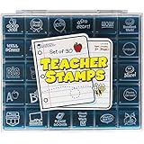 Learning Resources Jumbo Illustrated Teacher Stamps, Encouraging Messages Stamps For Homework School Classroom, Set of 30