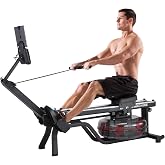 Garvee Water Rowing Machines for Home, Rower Machine with Digital Monitor, 380 LBS Capacity Wide Ergonomic Seating and Tablet Holder, App Compatible
