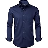 Alimens & Gentle Mens Dress Shirts Long Sleeve Wrinkle Free Stretch Business Casual Button Down Shirts
