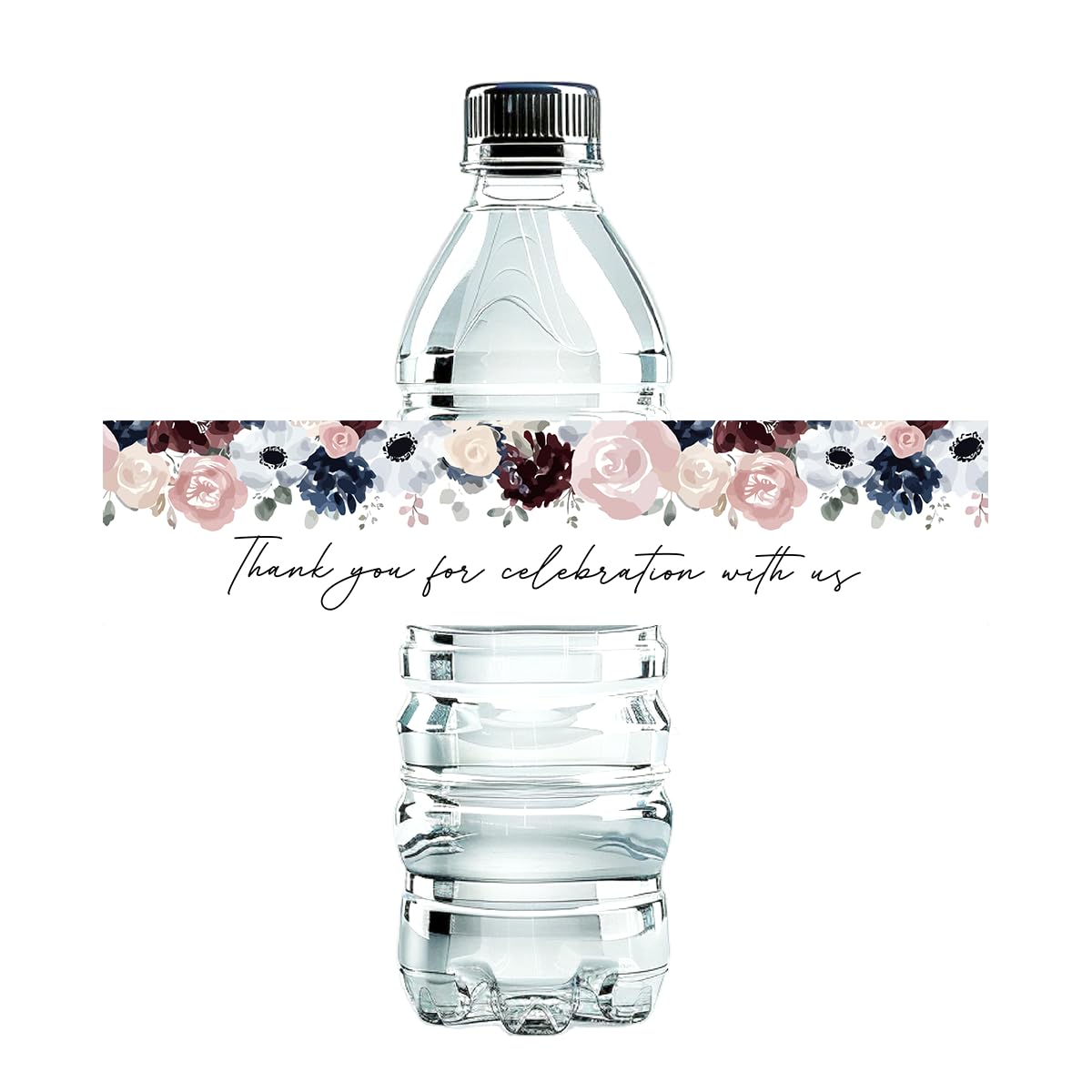 Photo 1 of 100 Pcs Rose Water Bottle Labels Sticker for Wedding Bridal Baby Shower Party Table Decoration Supplies Wedding Ideas for Daughter Son fiancée Younger Generation