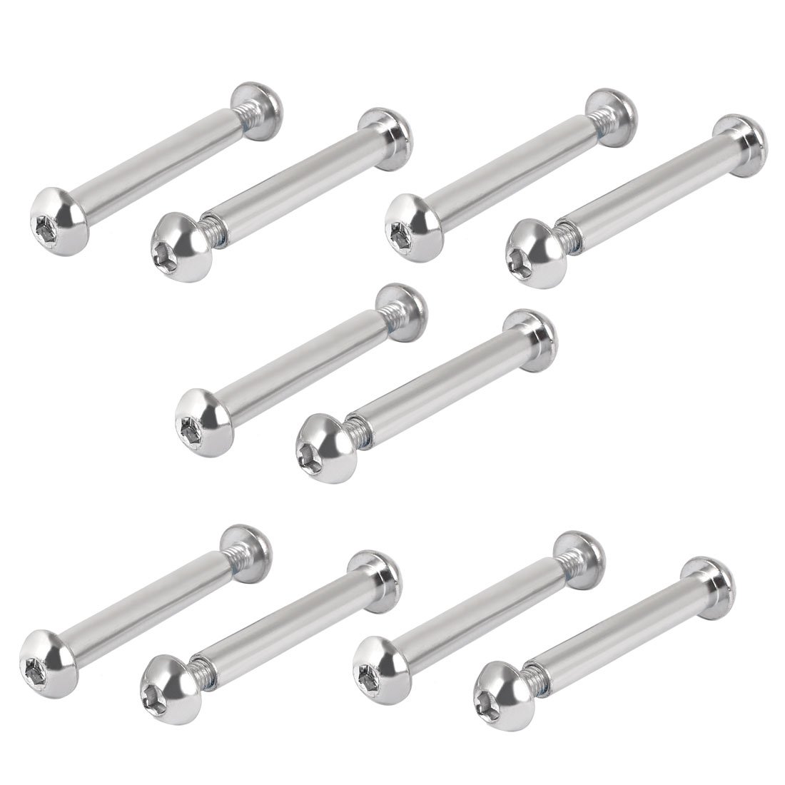 Sourcingmap 8mmx50mm Hex Socket Cap Head Screw Bolt Sleeve Barrel Connector Nut 10pcs
