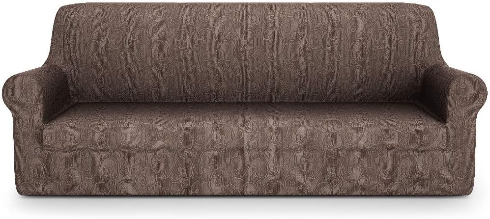 PETTI Artigiani Italiani Elastic Cover, Elegant Sofa Slipcover, 100% Made in Italy, Fabric, Brown, 3 Seater