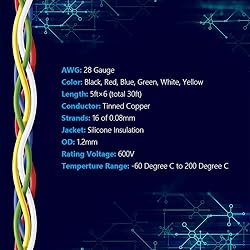 28 AWG Stranded Wire Silicone Cables Hook up Wire