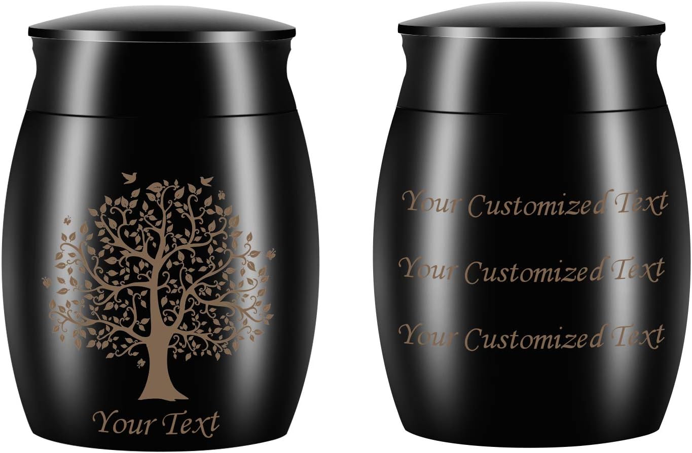 Bivei Personalized Mini Urn for Human Ashes with Tree of
