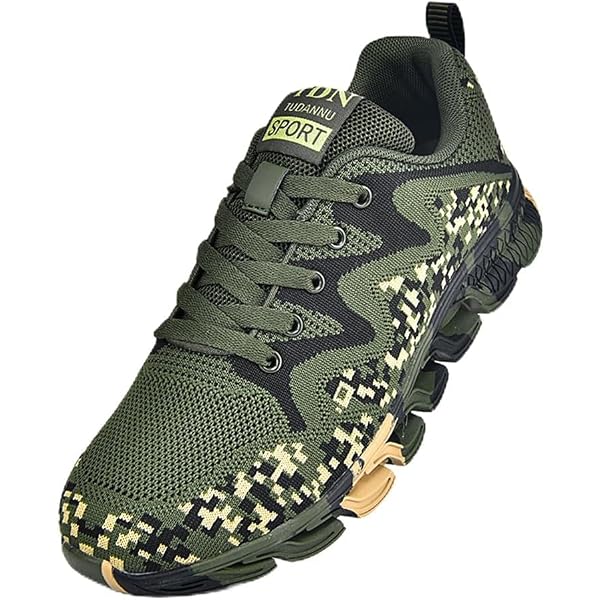 Amazon.com | SUN STONE Mens Green Camouflage Metal Eyelits 