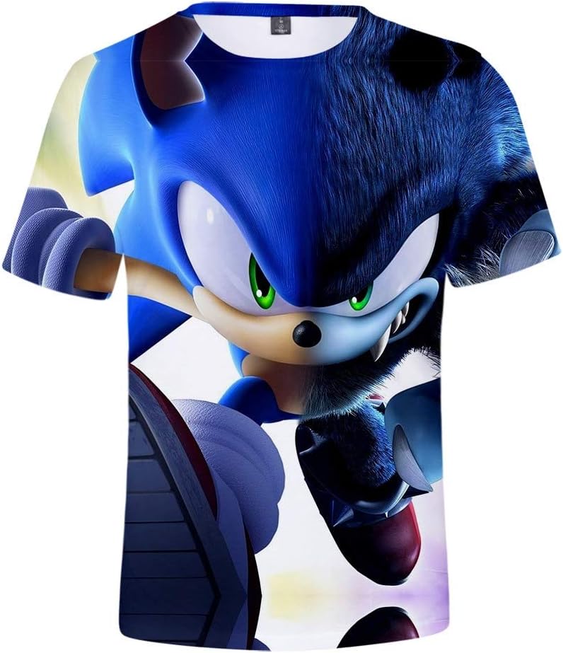 Boys Cartoon Sonic Clothes Girls 3D Funny T-Shirts Costume Children Spring Clothing Kids Tees Top Baby T Shirts
