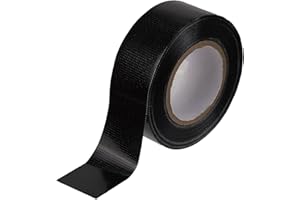 Autrends Mini Duct Tape, 1" x 10 yd Travel Size Duct Tape 1 Pack, Small Roll, Waterproof, Emergency Kit, Multi-Purpose, Tear by Hand for Indoor Outdoor Use, Repairs, Black