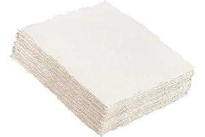 60pcs A5 Handmade Cream Mixed Media Paper Colored Cold Press Textured Made with Recycled Cotton for Invitations Crafts Writer