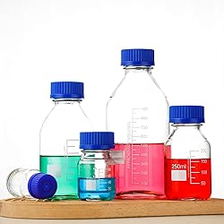 QOAEZK 250ml Reagent Media Bottle, Graduated Glass