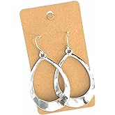 Large Teardrop Hoop on Sterling Silver Earrings Bohemian Boho Statement Jewelry