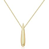 EVEYE Gold Necklace for Women-18k Gold Plated Long Tear Drop Pendant Lariat Y Necklace Long Chain Necklace for Women Trendy Dainty Adjustable Jewelry for Women Gift