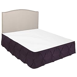 Nestl Purple Bed Skirt Twin Size, Pinch Pleat Twin