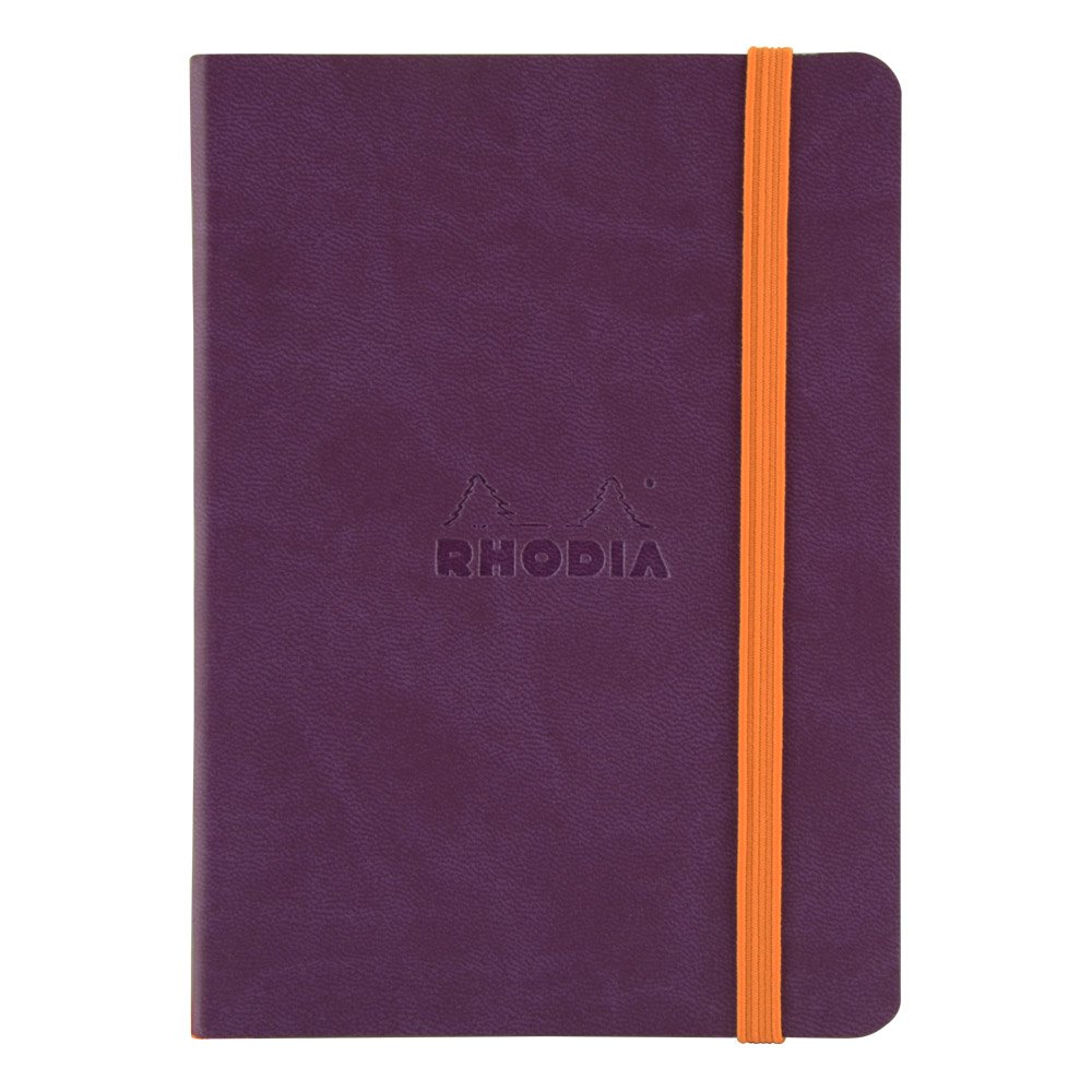 RHODIA 117360C - Purple Soft Notebook - A6 - Dotted Dot - 144 pages - Ivory Clairefontaine Paper 90 g/m - Bookmark, Elastic Closure - Faux Leather Cover - Rhodiarama Collection — image 1