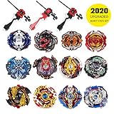 Innoo Tech Battling Top Bey Burst Set of 12pcs | Fighter Gyroscope 4D Fusion Model | Burst Evolution Combination Series | 3 throwers Set with 3 Launcher | Best Gift for Children Kids Toys