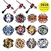 Innoo Tech Battling Top Bey Burst Set of 12pcs | Fighter Gyroscope 4D Fusion Model | Burst Evolution Combination Series | 3 throwers Set with 3 Launcher | Best Gift for Children Kids Toys