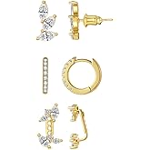 Gold Earring Sets for Women Dainty Gold Stud Huggie Hoop Earrings for Multiple Piercing Hypoallergenic Small Hoop Dangle Earrings Cartilage Earring Set