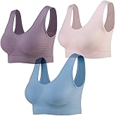 Lemef 3-Pack Seamless Sports Bra Wirefree Yoga Bra with Removable Pads for Women