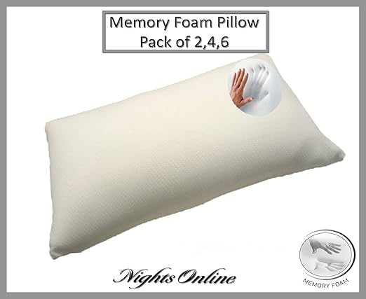 Visco Elastic Memory Foam Pillow With Free Pillow Protector Pack
