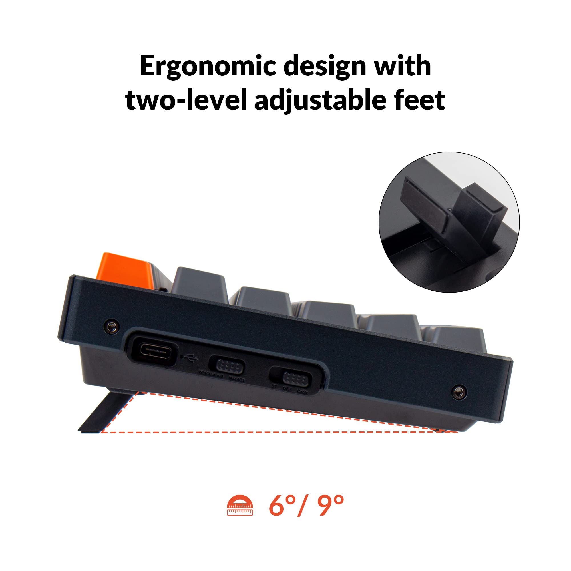 Keychron K10 Full Size 104 Keys Bluetooth Wireless/USB Wired Mechanical Gaming Keyboard for Mac with K Pro Brown Switch/RGB Backlight/Multitasking Computer Keyboard for Windows, Aluminum Frame