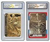 Set of 2 MICHAEL JORDAN 1986 Fleer ROOKIE with STICKER Gold Cards GEM MINT 10