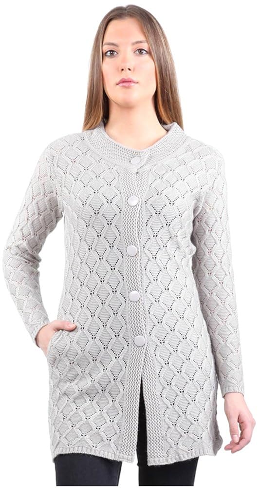 montrex acro wool winter long coat for women, girls (beige)