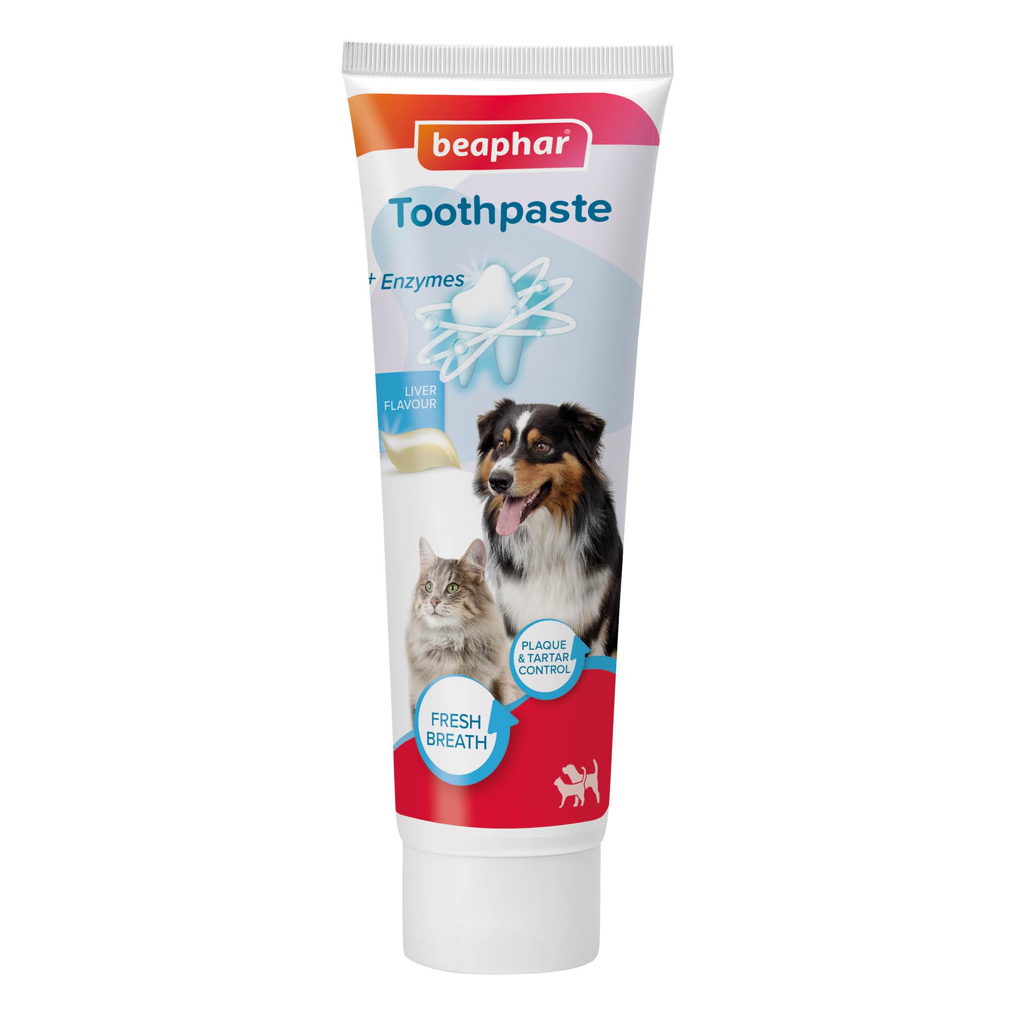 Beaphar - Liver Flavour Toothpaste with Enzymes - Dental Care for Cats & Dogs - Helps Control Plaque and Tartar, and Freshen Breath - Supports Normal Gum Function โ Fluoride & Xylitol-Free - 100g Tube