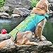 Ofilon Dog Life Jacket, Ripstop Pet Life Vest Preserver for Small, Middle, Large Size Dogs Water Safety Swimsuit Flotation Device at the Pool Swimming, Beach, Boating (Green Mermaid, S)