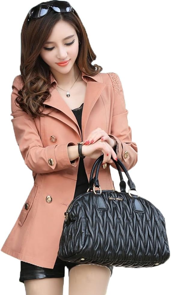 Amazon 全3色 レディース ファッション ボディライン 女 フェミニン ゆとり トレンチコート フィット 通勤 女らしい スリム効果 アウター カジュアル 着こなし コーディネート Life Shop コート ジャケット 通販