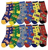 Differenttouch 12 Pairs Kids Boys Novelty Design